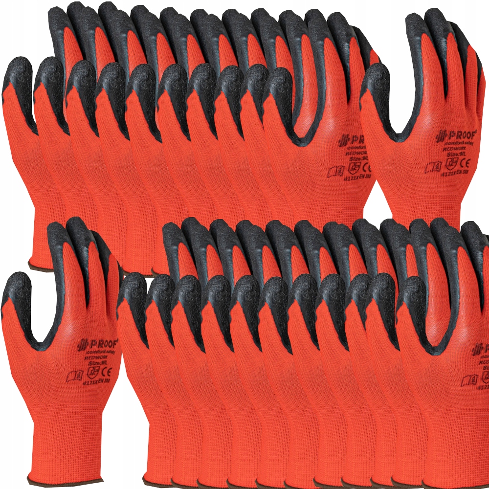 Ochranné rukavice REDWORK WORK GLOVES veľkosť 9 - L 12 párov